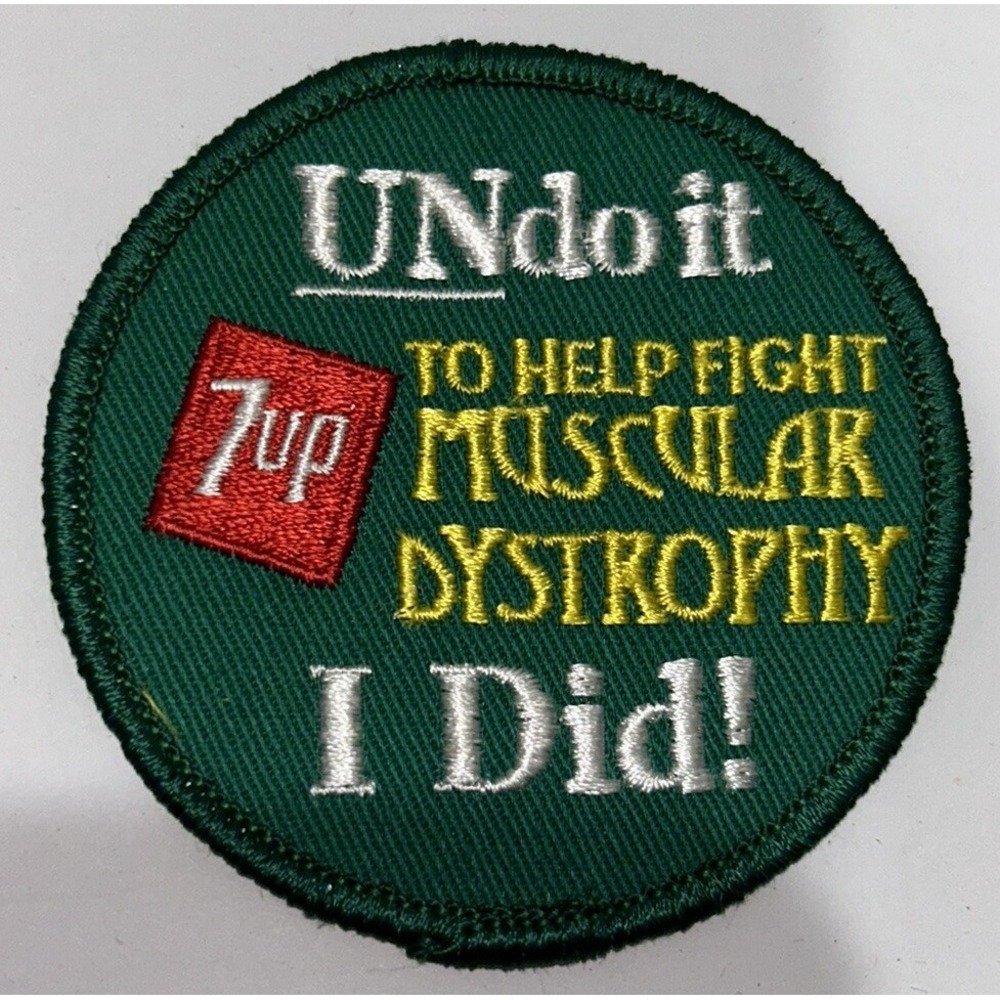 7UP Jacket Patch Charity Muscular Dystrophy Charity‎ Patch Un Cola 7 UP Vintage